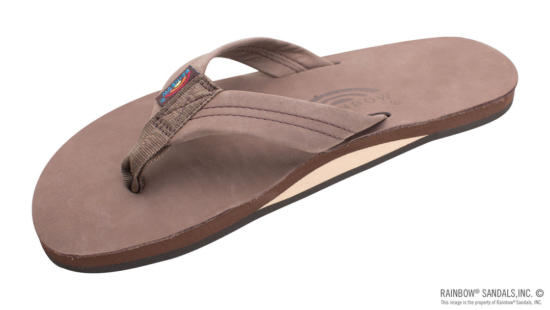 Mens Single Layer Premier Leather with Arch Support 1" Strap in eXpresso