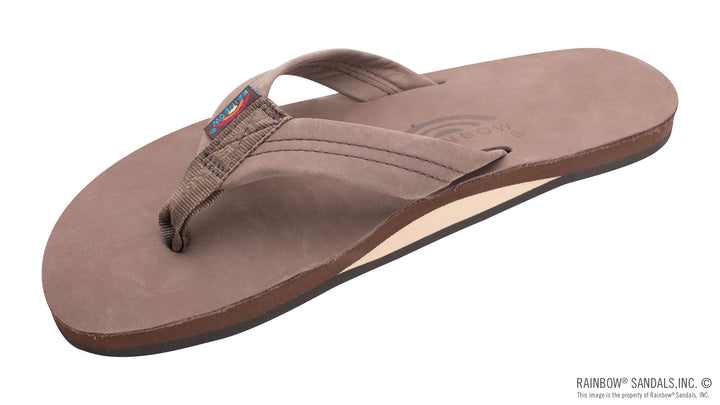Mens Single Layer Premier Leather with Arch Support 1" Strap in eXpresso
