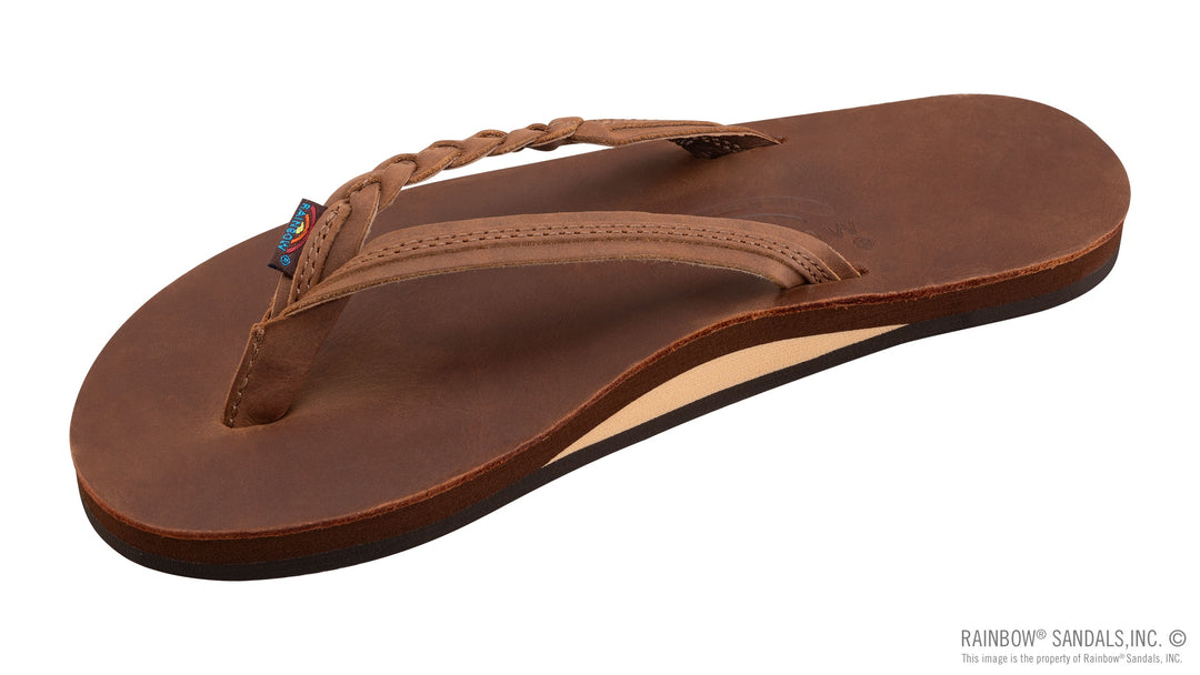 Flirty Braidy - Single Layer 1/2" Narrow Strap with Braid in Redwood