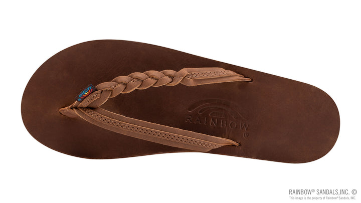Flirty Braidy - Single Layer 1/2" Narrow Strap with Braid in Redwood