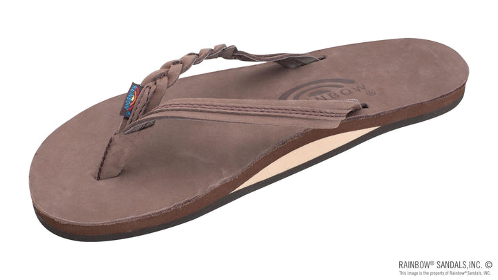 Flirty Braidy - Single Layer 1/2" Narrow Strap with Braid in eXpresso