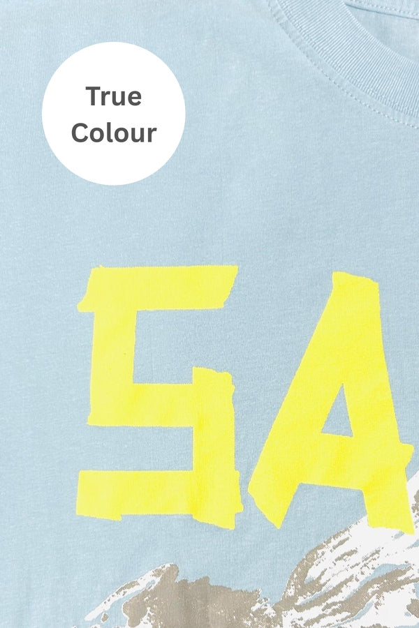 Rhinestone Girl Tee in Sky
