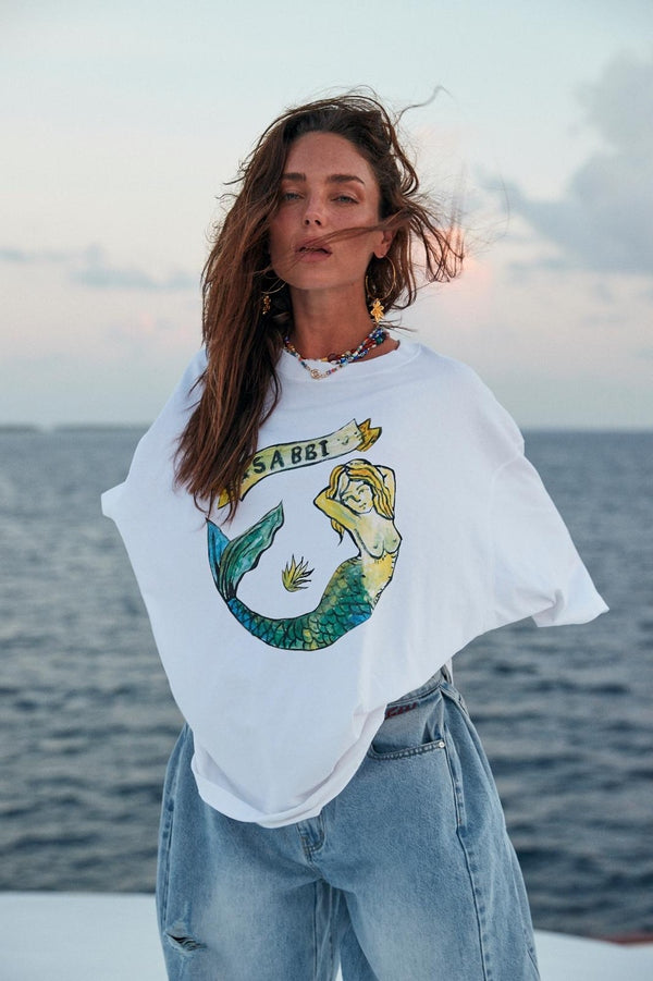 Mermaid Tee in White