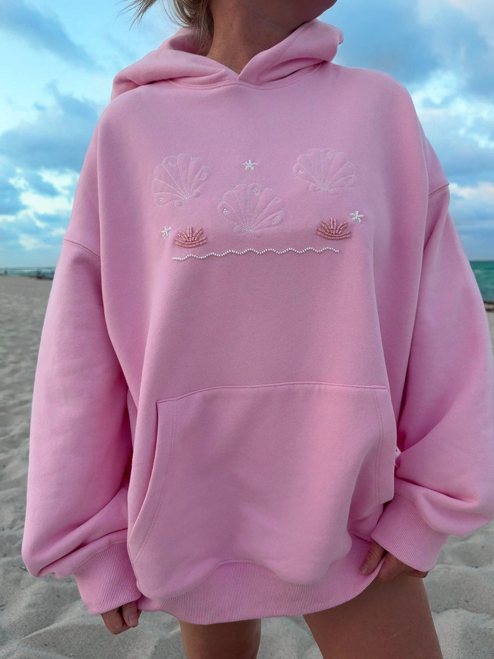 Lottie Pink Bikini Beaded Ocean Hoodie
