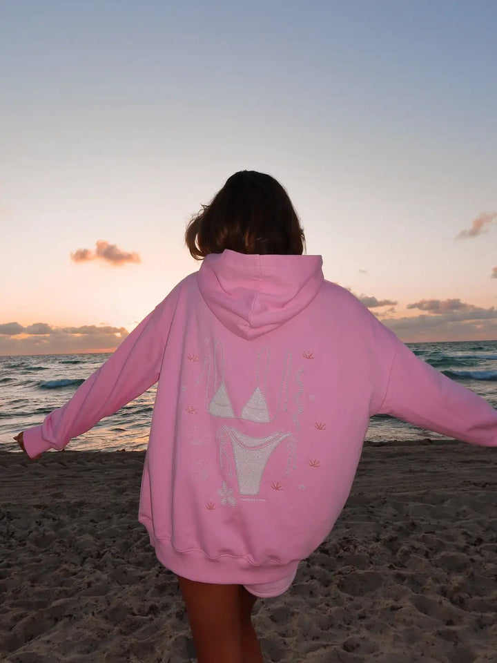 Lottie Pink Bikini Beaded Ocean Hoodie