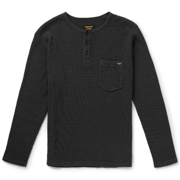 Sawpit Henley LS Thermal in Vintage Black