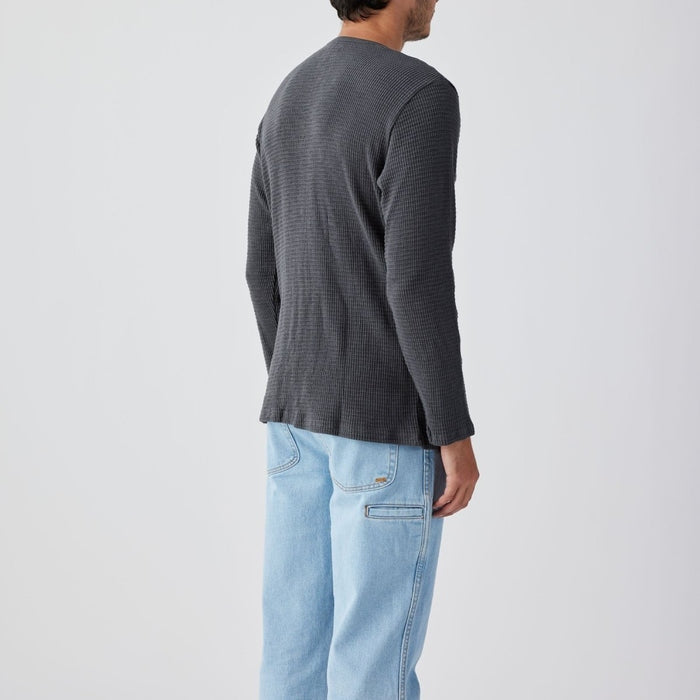 Sawpit Henley LS Thermal in Vintage Black