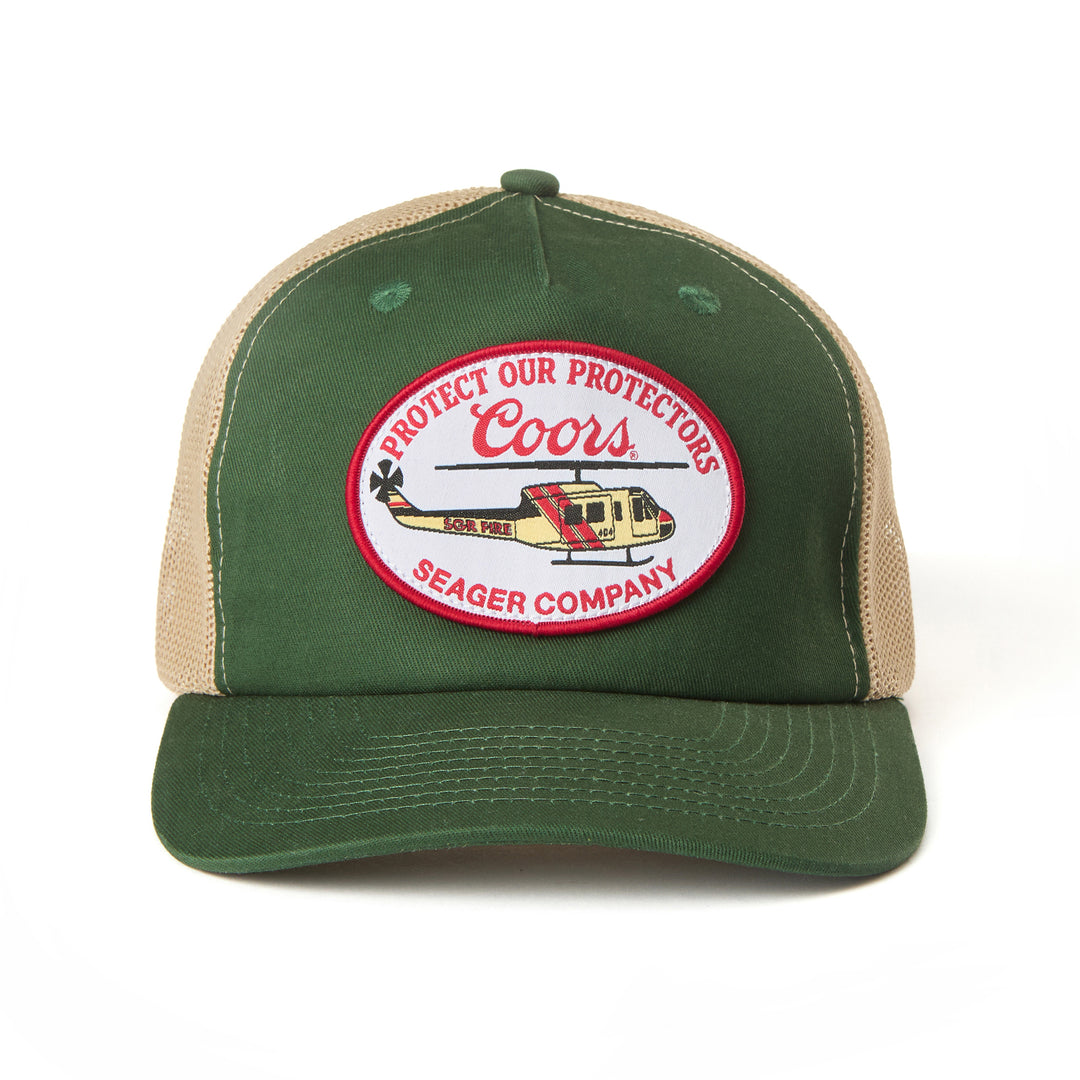 Seager X Coors Banquet Helo Trucker in Green