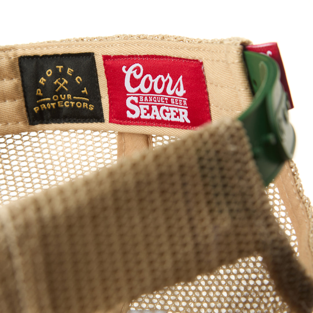 Seager X Coors Banquet Helo Trucker in Green