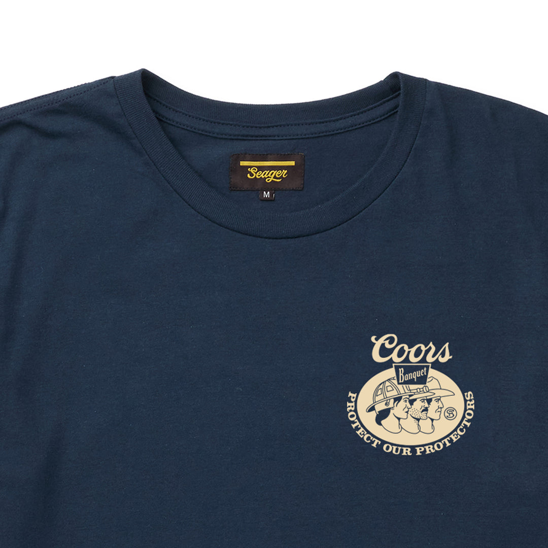 Seager X Coors Banquet Protectors Tee in Navy