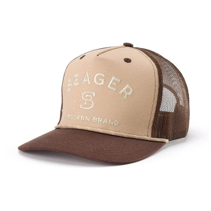 Branded Trucker Snapback in Khaki