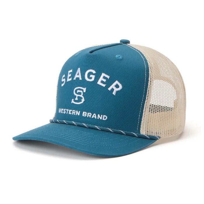 Branded Trucker Snapback in Blue