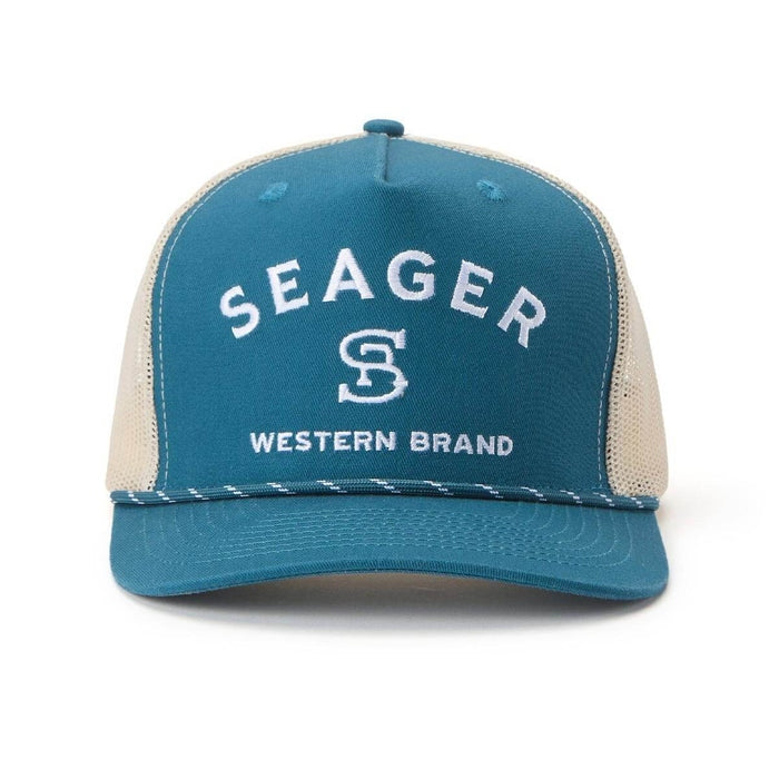 Branded Trucker Snapback in Blue