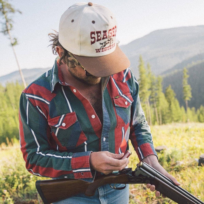 Rodeo Snapback in Cream/Brown