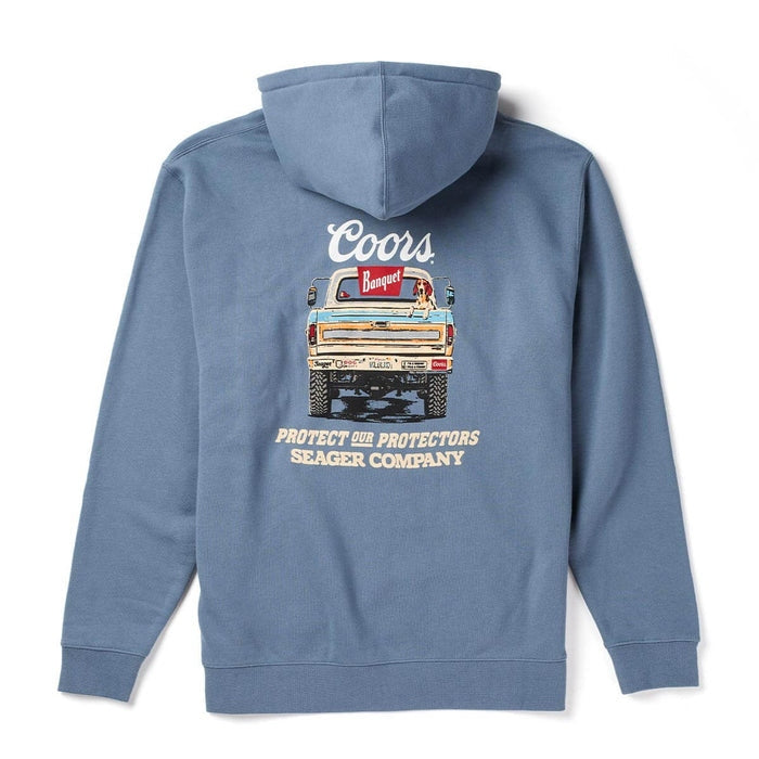 Seager X Coors Banquet Bumper Fleece in Steel Blue
