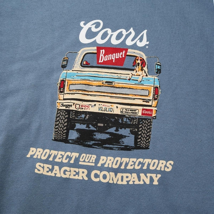 Seager X Coors Banquet Bumper Fleece in Steel Blue