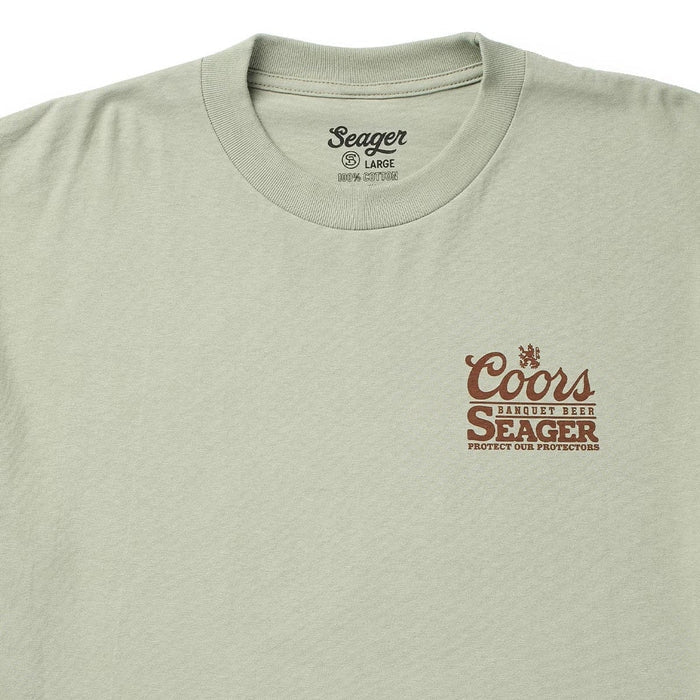 Seager X Coors Banquet Hotshots Tee in Desert Green