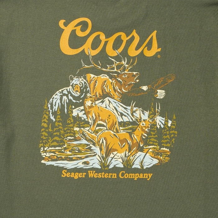 Seager X Coors Banquet Preserve Tee in Surplus Green
