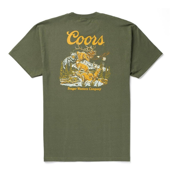 Seager X Coors Banquet Preserve Tee in Surplus Green