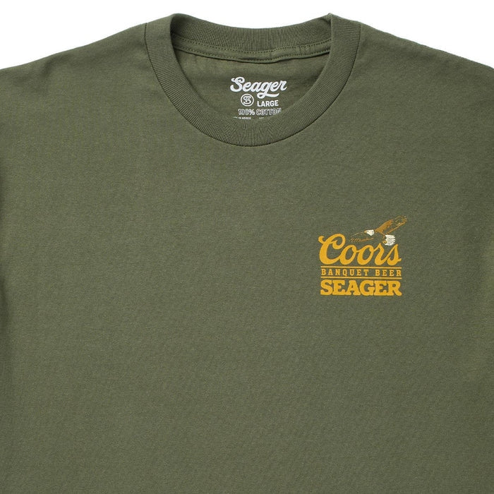Seager X Coors Banquet Preserve Tee in Surplus Green