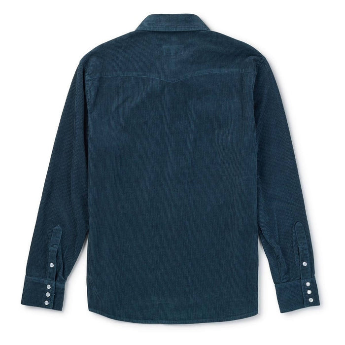 Reagan Pearl Snap in Corduroy Stormy Blue