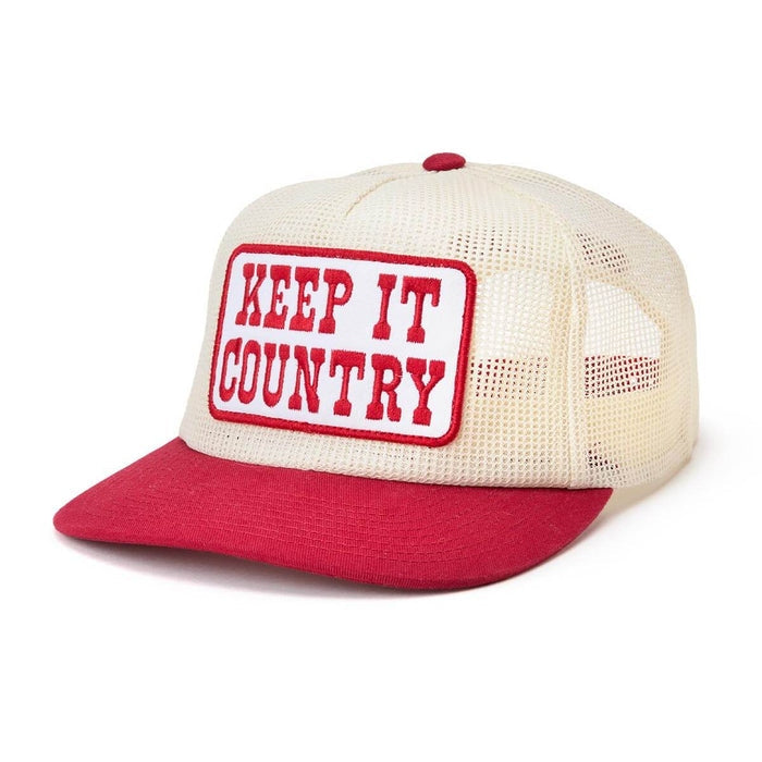 Keep It Country Mesh Trucker in Cream/Red