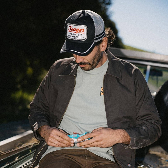 High Noon Trucker Snapback in Black/Cream