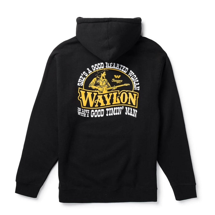 Seager x Waylon Jennings Good Hearted Woman Hoodie Black