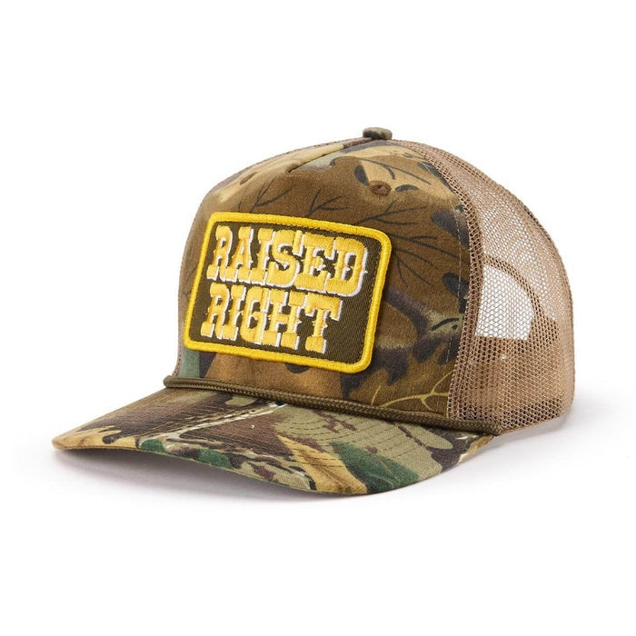 Raised Right Trucker Snapback in Camo