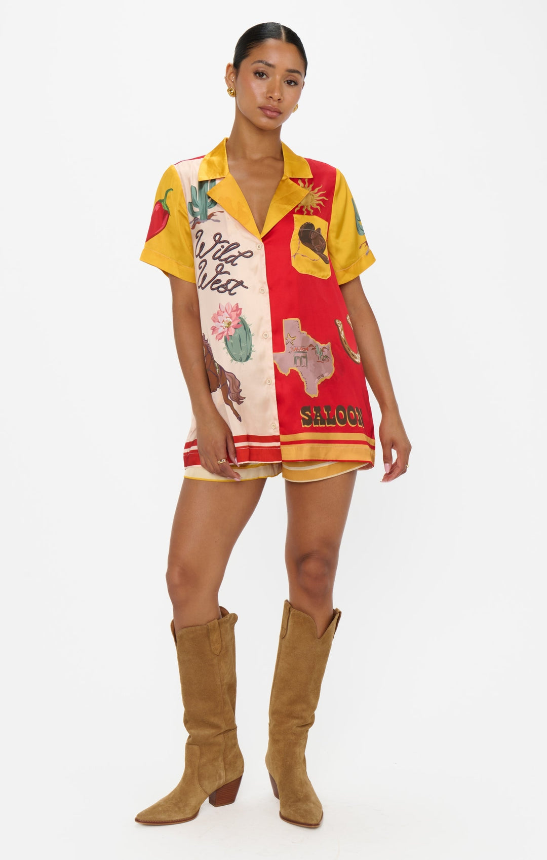 Home & Away PJ Set in Lone Star Silky