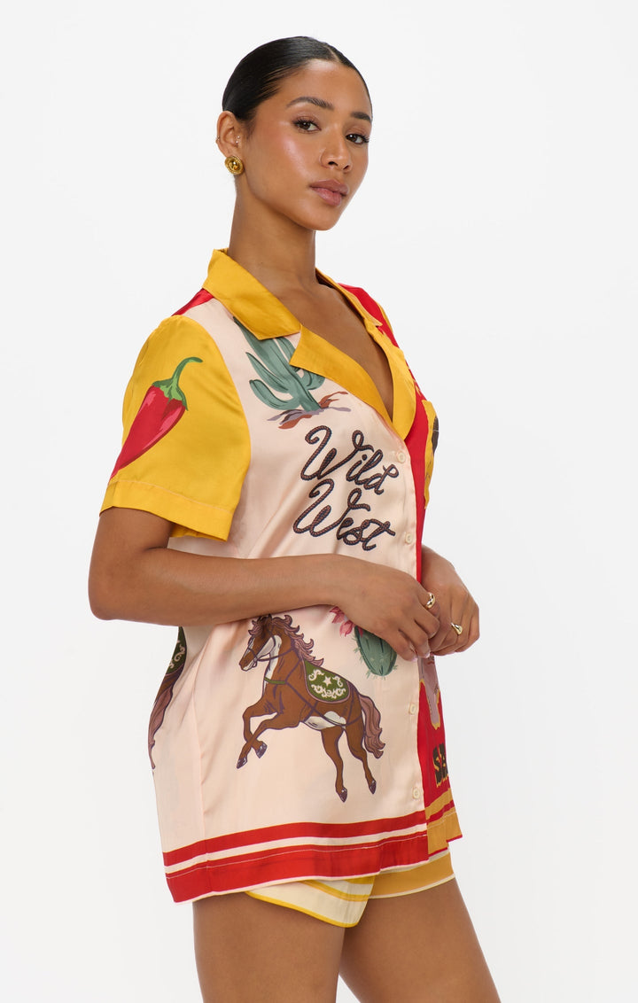 Home & Away PJ Set in Lone Star Silky