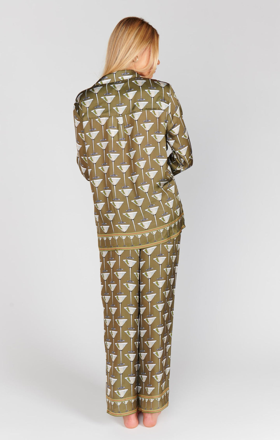 Overslept PJ Set in Extra Dirty Martini Silky