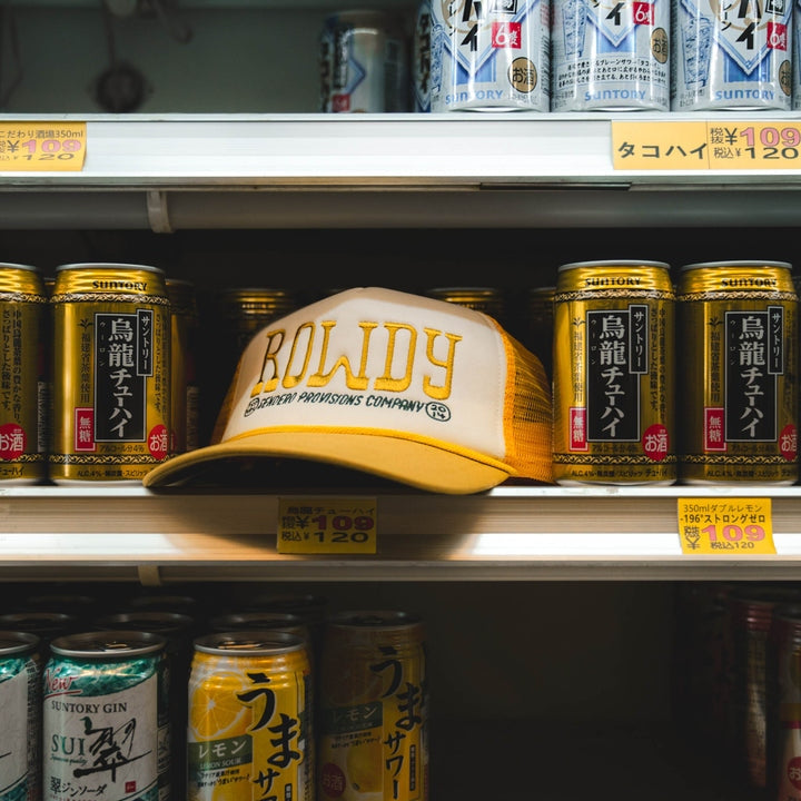 Rowdy Hat in White and Yellow
