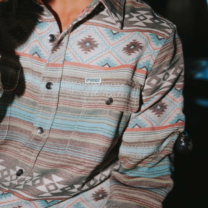 Boquillas Long Sleeve Shirt in Green/Clay