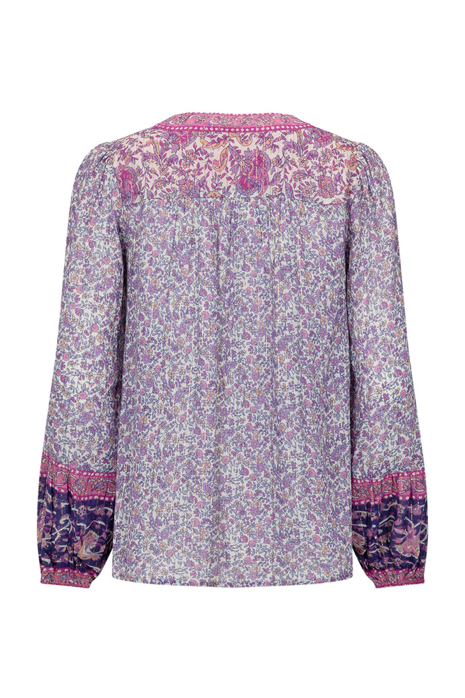 Spell Little Bird Lace Up Blouse in Berry