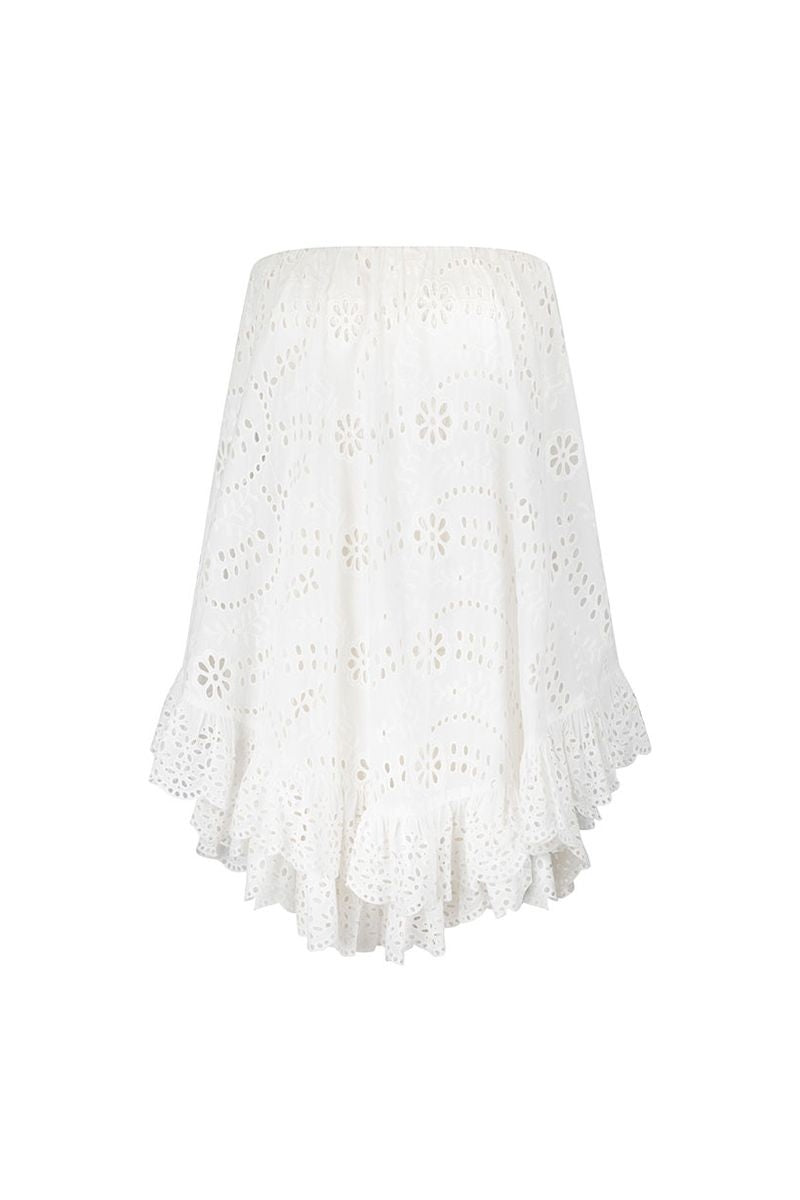 Yaya Lace Scarf Mini Dress in Antique White