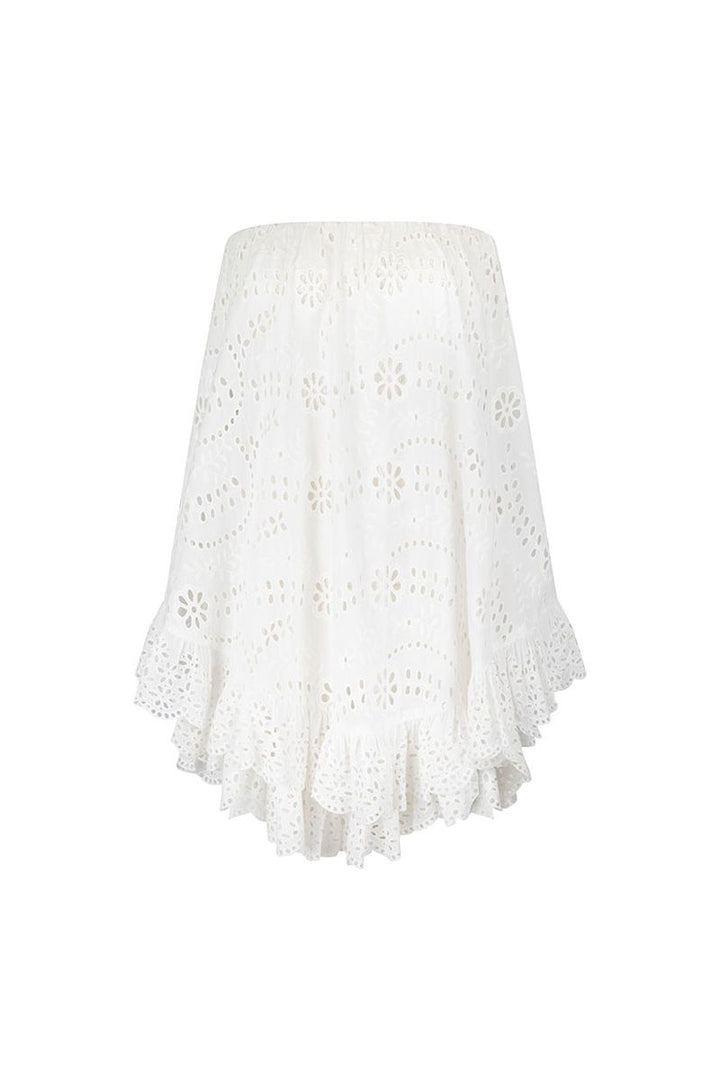 Yaya Lace Scarf Mini Dress in Antique White