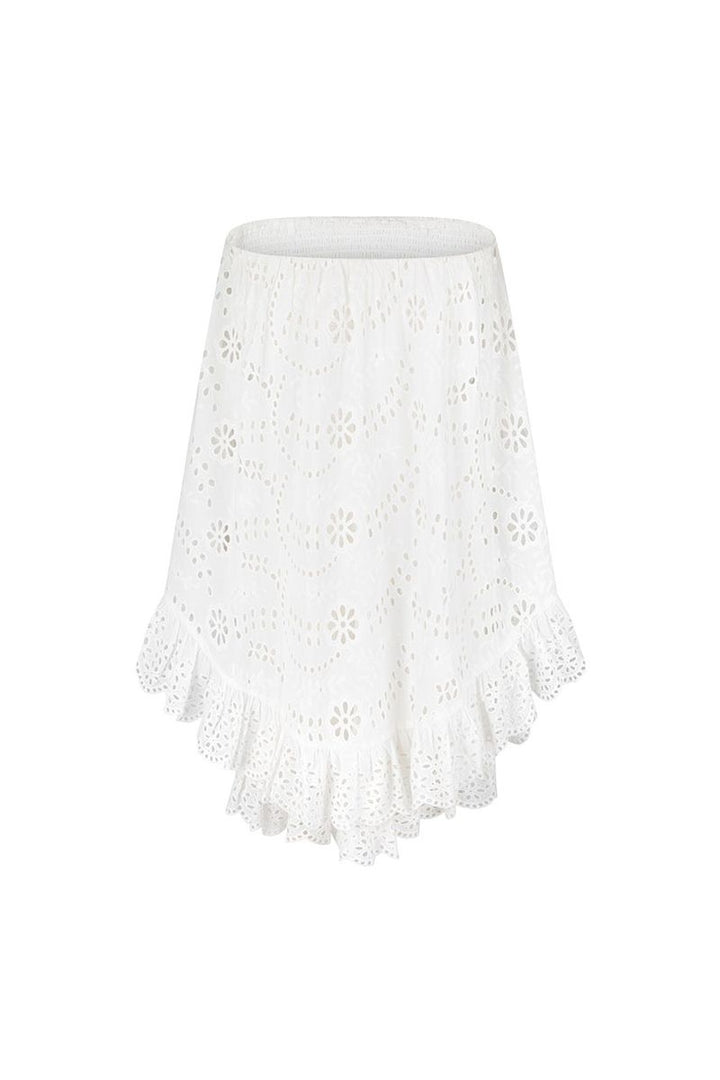Yaya Lace Scarf Mini Dress in Antique White