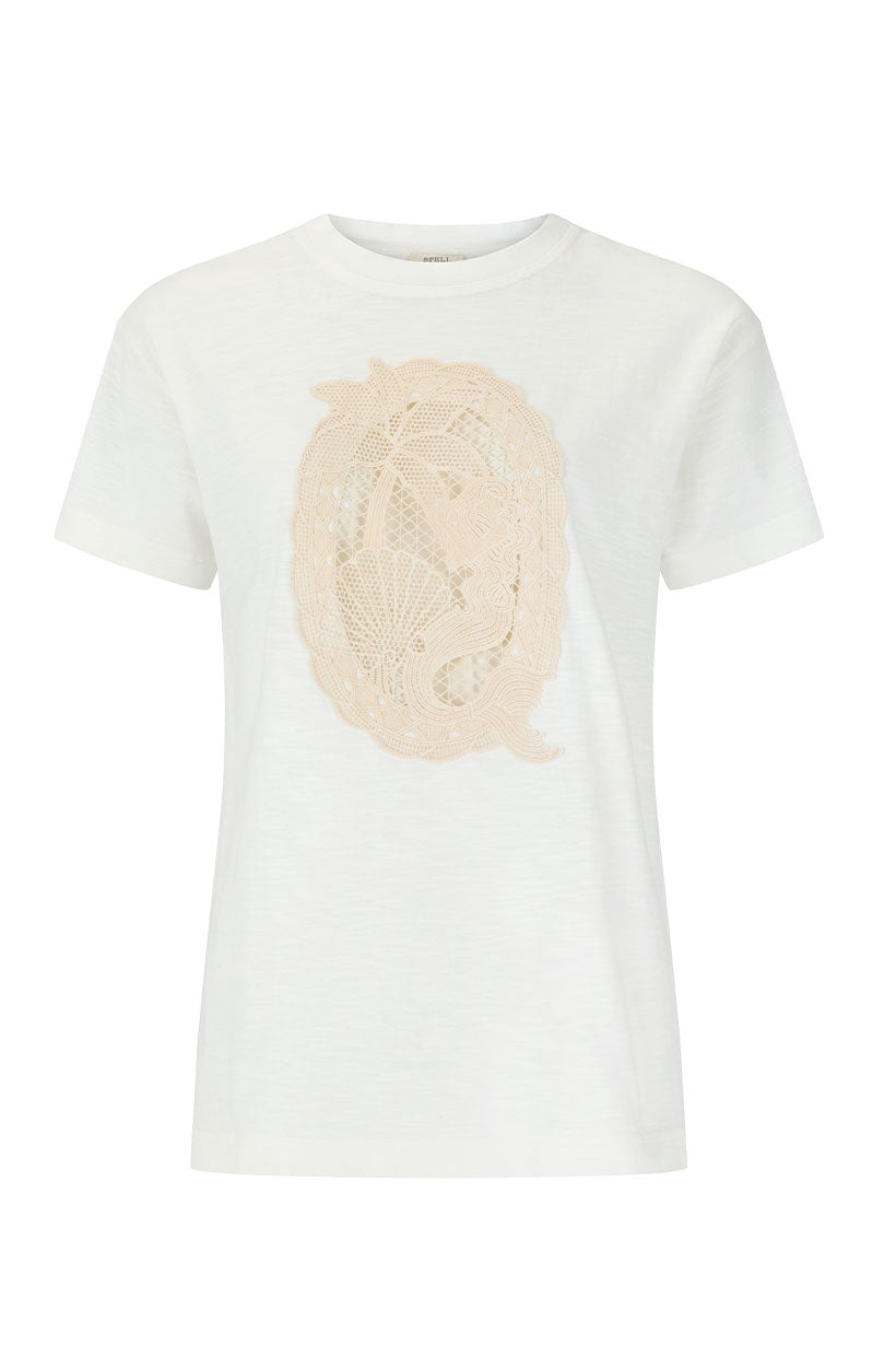 Mermaid Cove Applique Tee White Sands