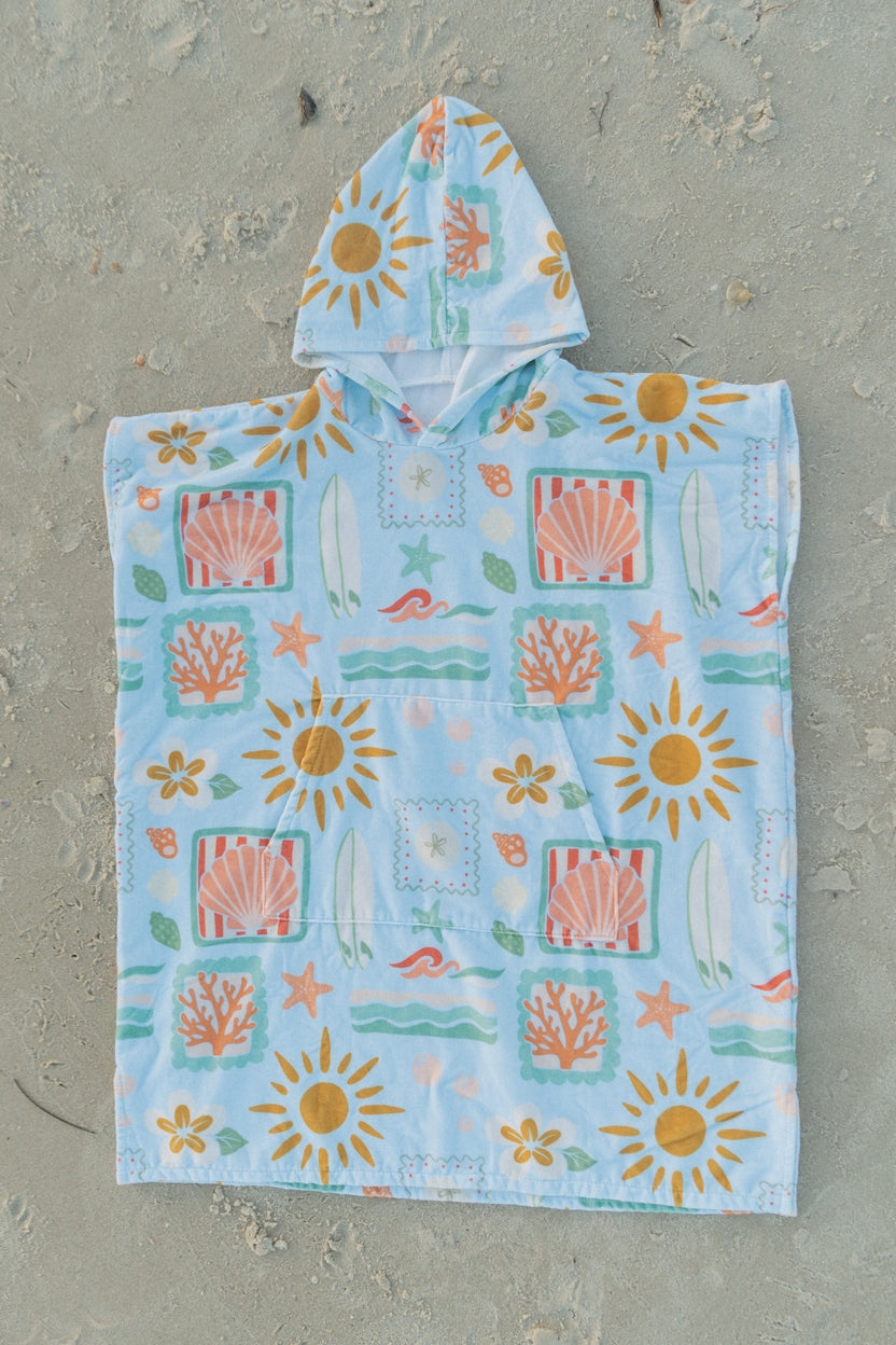 Sundipped Surf Poncho Blue Tide