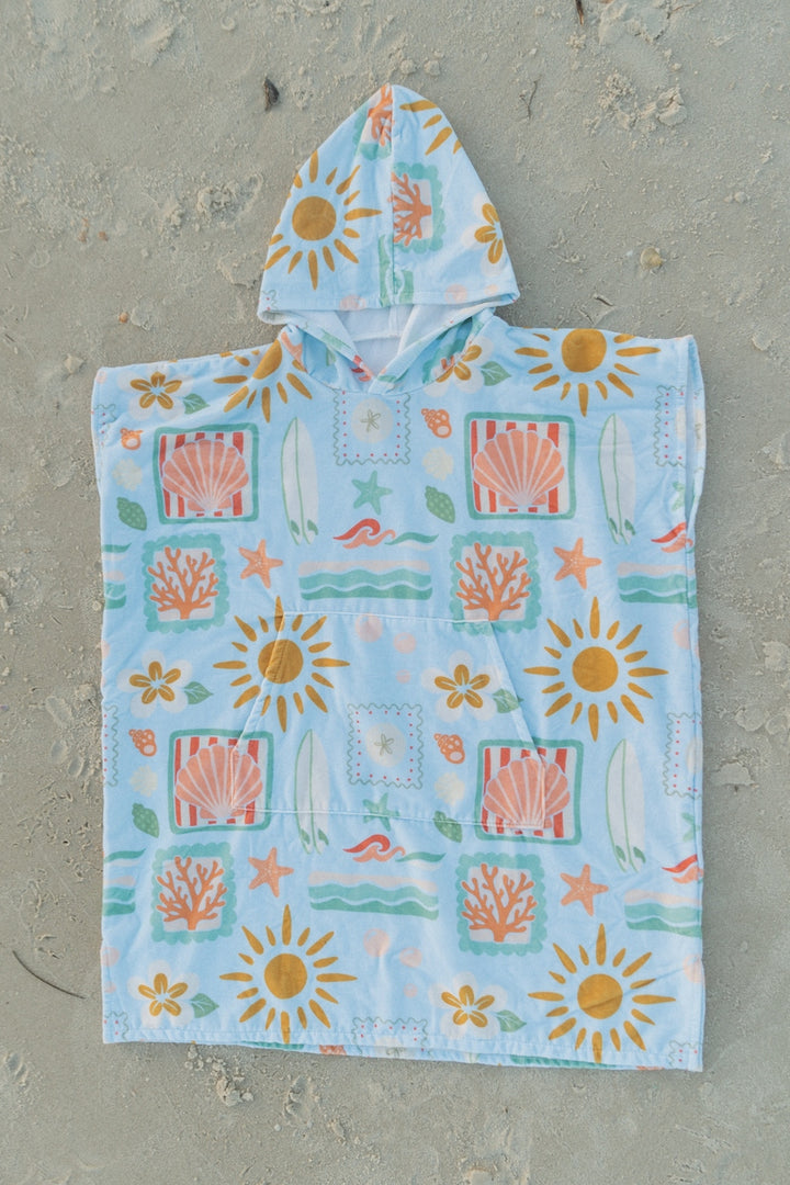 Sundipped Surf Poncho Blue Tide
