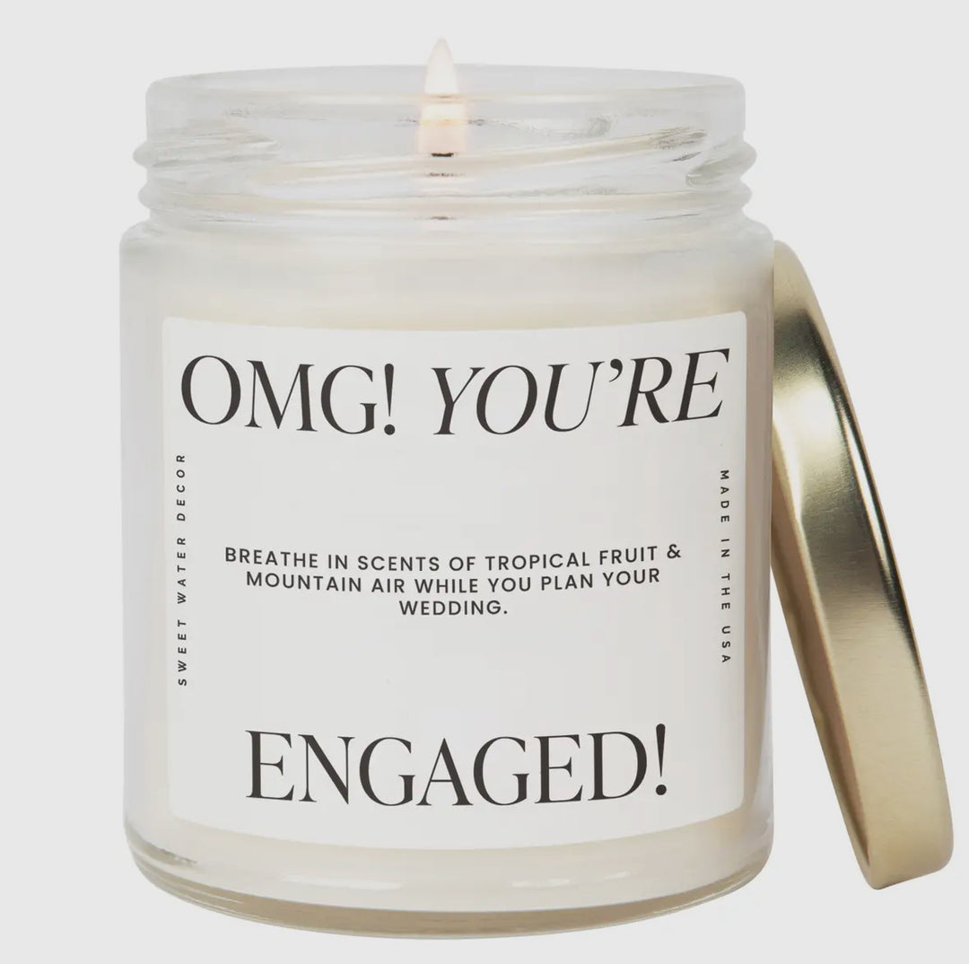 Omg! You're Engaged Candle in White