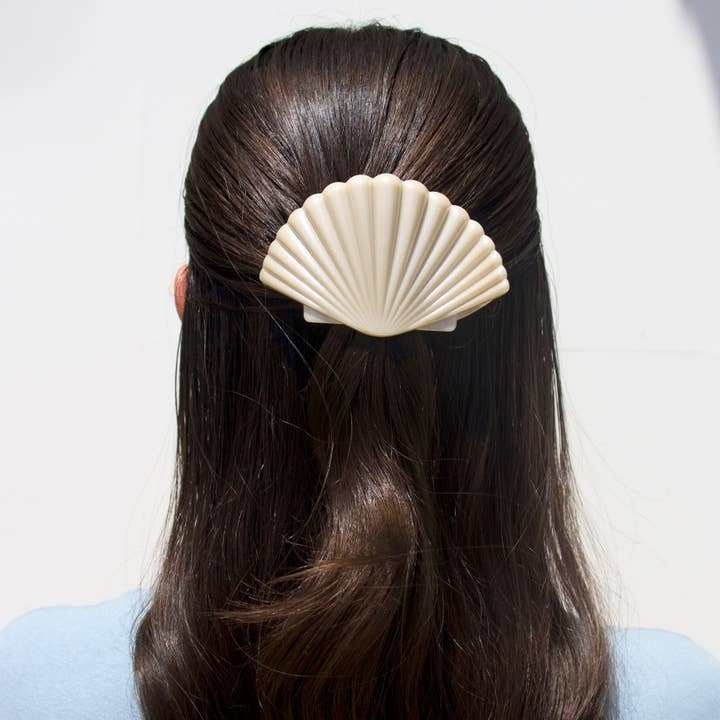 Teleties Flat Hair Claw Clip Shimmering Shell