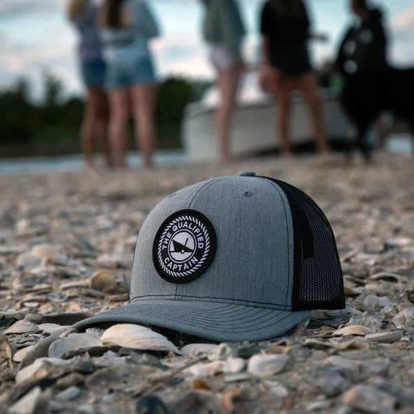 TQC Embroidered Patch Hat Trucker in Charcoal/Black