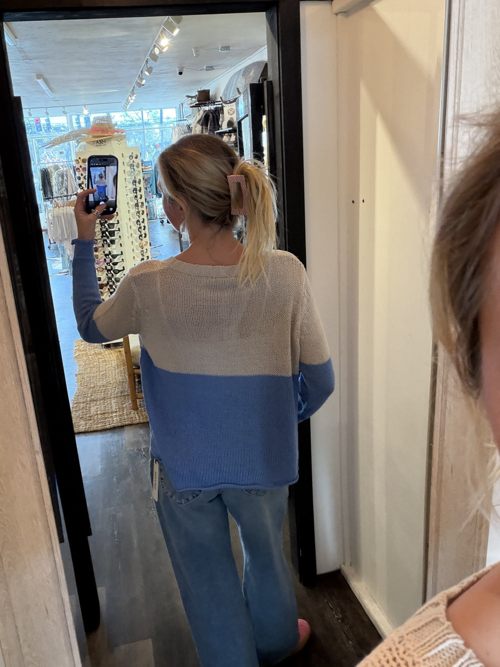 Wooden Ships Sunrise Crew Cotton Sweater in Khaki/Mykanos