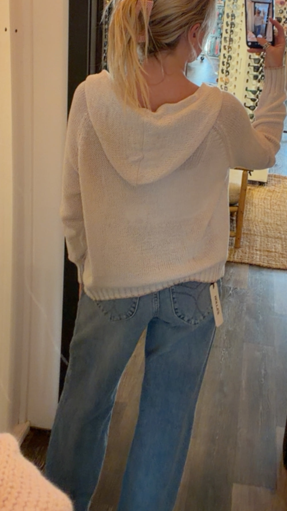 Wooden Ships Tipped Zip Hoodie Cotton in Almond Butter