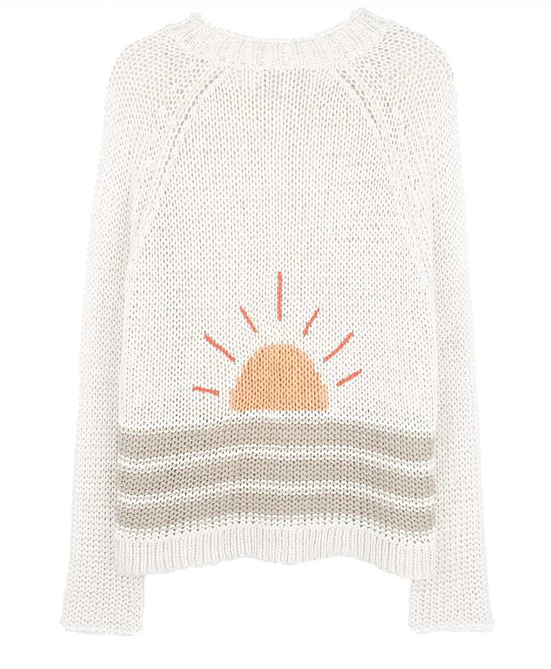 Wooden Ships Sunrise Chunky Cardi in Almond Butter/White