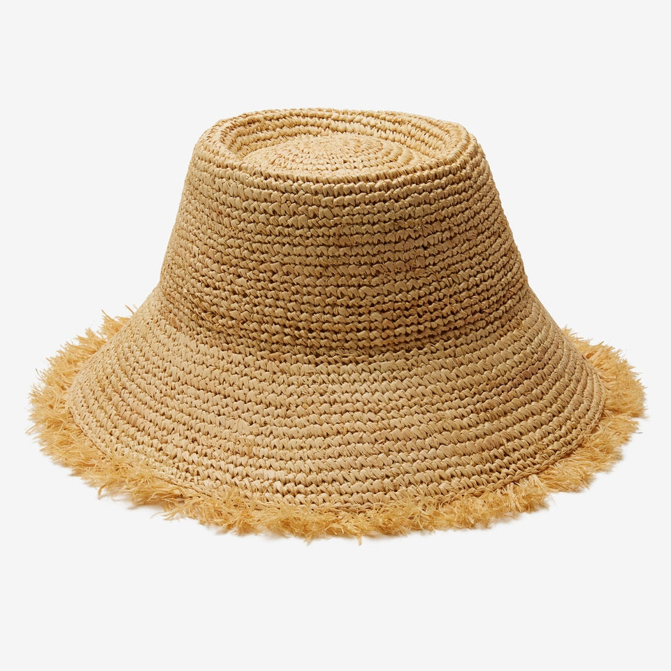 Bora Bora Raffia Bucket in Natural