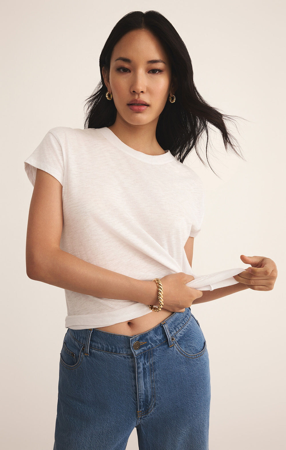 Modern Slub Tee in White