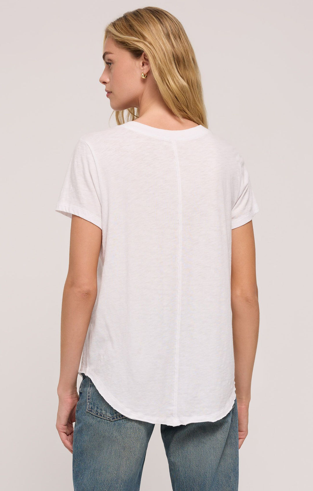 Asher V Neck Tee in White